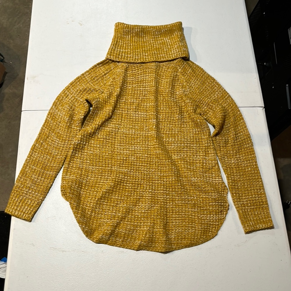 “It’s our time” thick knitted yellow turtleneck sweater